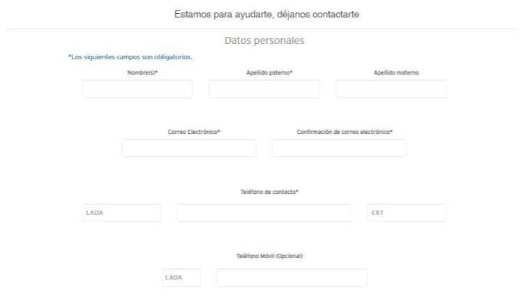 Formulario de contacto citibanamex