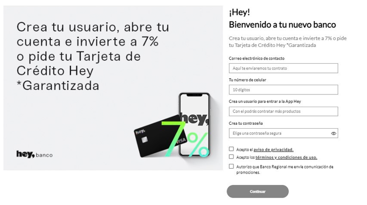 Contratar Tarjeta Hey Banco